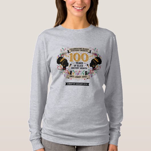 Women's 100 Years Black History Centennial Tee T-shirt (Voorkant)