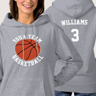 Womens Aangepast team Basketball/Speler/Jersey Num Hoodie