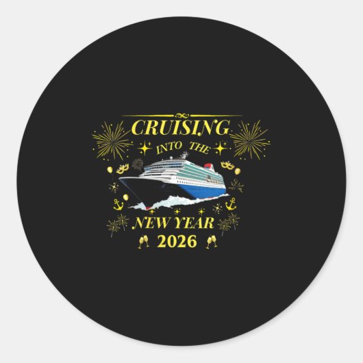 Womens Adventure Awaits – Welcome 2026 V-neck Ronde Sticker (Voorkant)