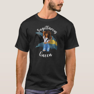 Womens Afro Bahaman Sagittarius Queen Black Womens T-shirt