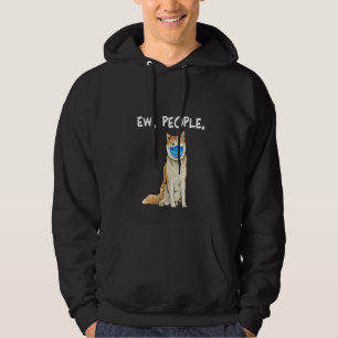 Womens Akita Ew People Dog Wearing Face Mask Hoodie