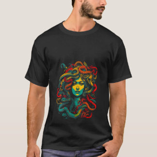 Womens Ancient Greek Mythology Medusa V Neck T-shirt