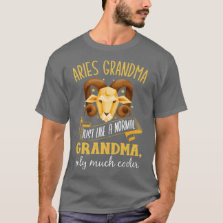 Womens Aries Grandma Astrology Horoscope oma T-shirt