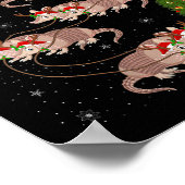 Womens Armadillo Santa Sleigh Flying Funny Magical Poster (Hoek)