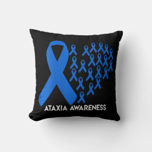 Womens Ataxia Awareness blue ribbon Gift V-Neck T- Kussen