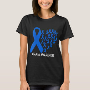 Womens Ataxia Awareness blue ribbon Gift V-Neck T- T-shirt