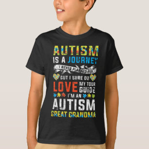 Womens Autism grandma Great Grandma Journey Quote T-shirt