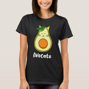 Womens Avocato Avocado Cat Cute Vegan Kitten T-shirt