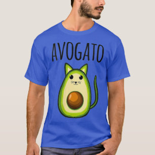 Womens Avogato Funny Avocado Cat Vegetarian Vegan T-shirt