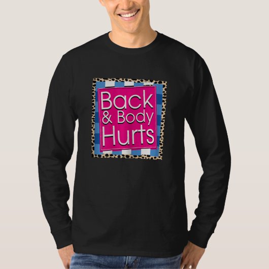 Womens  Back Body Hurts Quote Workout Gym Top 5 (Voorkant)