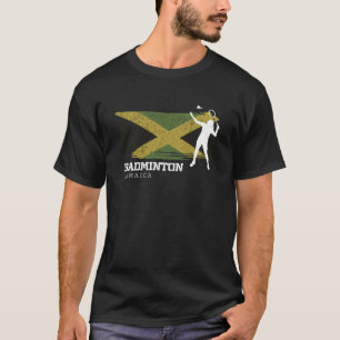 Womens Badminton Jamaica Net Games Player Badminto T-shirt
