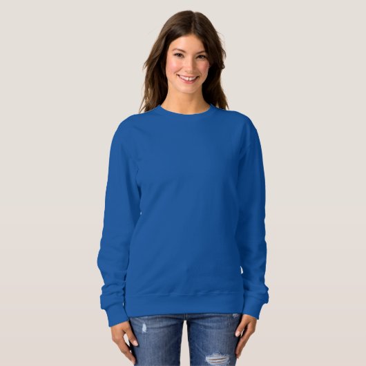 Women's Basic Deep Royal Sweatshirt Clotthing (Voorkant volledig)