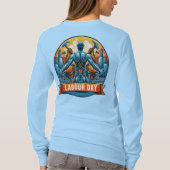 Women's Basic Long Sleeve Labor Day Tribute T-shirt (Achterkant)