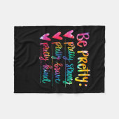 Womens Be Pretty Strong Brave Kind Insrational Tie Fleece Deken (Voorkant (Horizontaal))