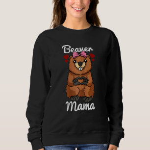 Womens Beaver Mama Finger Heart Beaver Animal met Trui