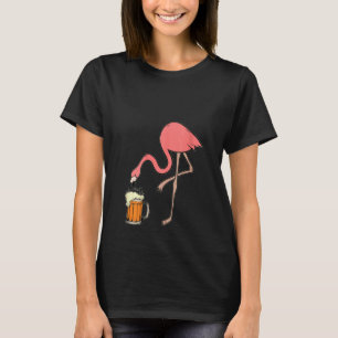 Womens Beer Flamingo Drink Cute Birthday Perfec T-shirt