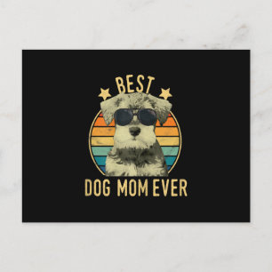 Womens Best Dog Mam Ever Miniature Schnauzer Aankondigingskaart