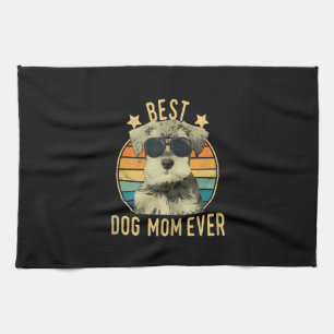 Womens Best Dog Mam Ever Miniature Schnauzer Theedoek