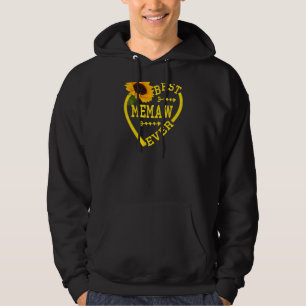 Womens Best Memaw Ever Moederdag Hearts Sunflo Hoodie