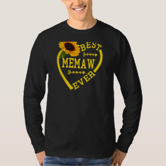 Womens Best Memaw Ever Moederdag Hearts Sunflo T-shirt