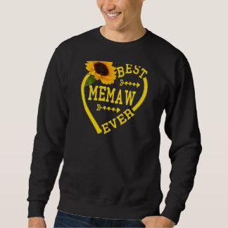 Womens Best Memaw Ever Moederdag Hearts Sunflo Trui