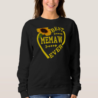 Womens Best Memaw Ever Moederdag Hearts Sunflo Trui