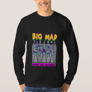 Womens Big Mad NPC Meme Grey People Face Mask Meme T-shirt