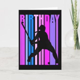 Womens Birthday Field Hockey Player Sports Girls T Kaart