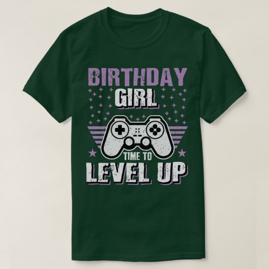 Womens Birthday Girl Time To Level Up Video Game P T-shirt (Design voorkant)