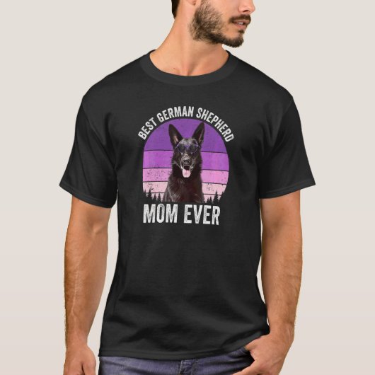 Womens Black German Shepherd Mam  Dog Owne T-shirt (Voorkant)