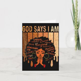 Womens black girl queen god says am melanin kaart