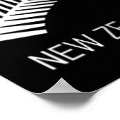 Womens Black New Zealand Fern Shirt Mens Black Pro Poster (Hoek)