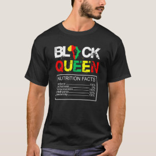 Womens Black Queen Nutritional Facts Girls Funny B T-shirt