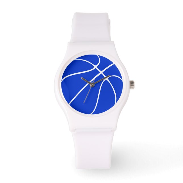 Women's Blue Basketball Wrist Watch Horloge (Voorkant)