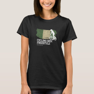 Womens BMX Freestyle Bike Nigeria Flag Cycling BMX T-shirt