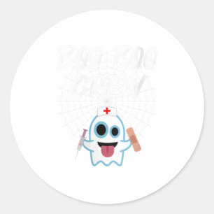 Womens Boo Boo Crew Funny Nurse Halloween Ho Ronde Sticker