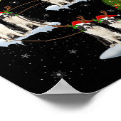 Womens Border Collie Dog Santa Sleigh Flying Funny Poster (Hoek)