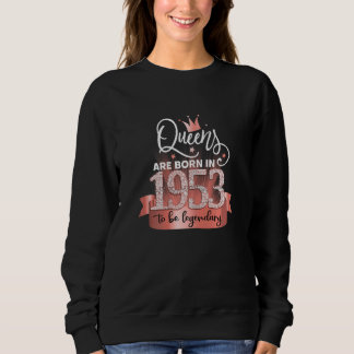 Womens Born In 1953 I Elegant Black Rose Party Out Trui