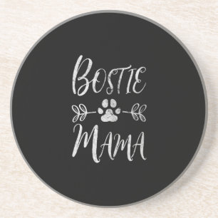 Womens Bostie Mama Shirt Boston Terrier Lover Zandsteen Onderzetter