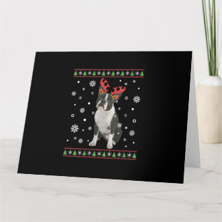 Womens Boston Terrier Xmas Uganda kerstsweater Kaart