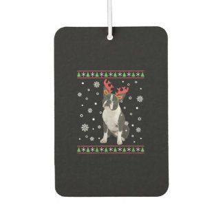 Womens Boston Terrier Xmas Ugly Christmas Sweater Luchtverfrisser