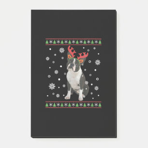 Womens Boston Terrier Xmas Ugly Christmas Sweater Post-it® Notes