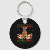 Womens Boxer Dog Ugly Christmas Sweaters Funny Pet Sleutelhanger (Voorkant)