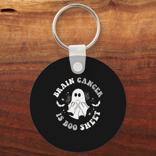 Womens Brain Cancer Is Boo Sheet Ghost Ribbon Awar Sleutelhanger (Voorkant)