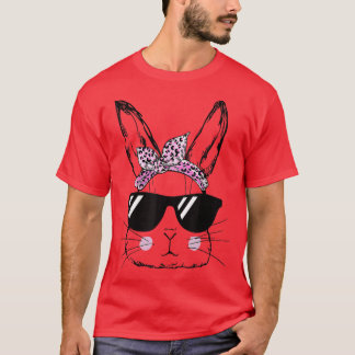 Womens Bunny Face met luipzonnebril Happy Ea T-shirt