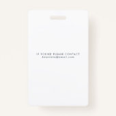 Womens Business Photo ID Identification Plastic Badge (Achterkant)