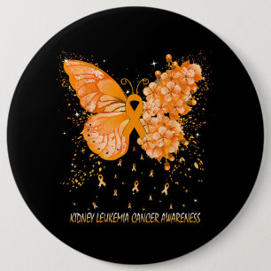 Womens Butterfly Nierleukemie Kankerbewustwording Ronde Button 6,0 Cm