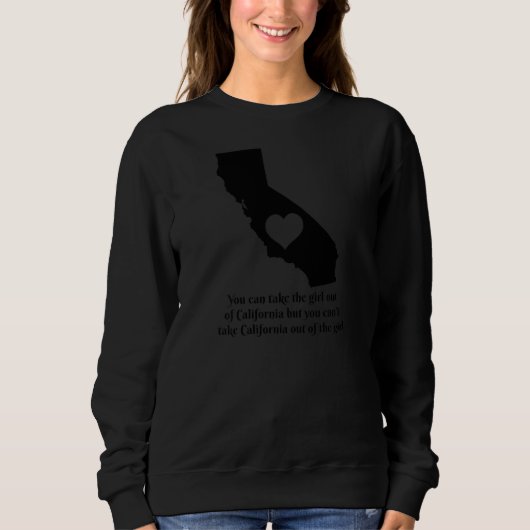 Womens California Cali Girl State Map Heart Pride Trui (Voorkant)