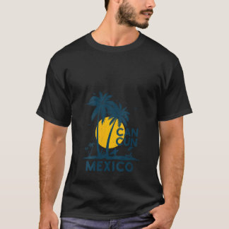 Womens Cancun Mexico Beach Palm Tree Vacation Squa T-shirt