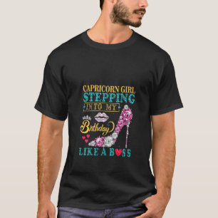 Womens Capricorn Girl die in mijn geboortedag Li s T-shirt